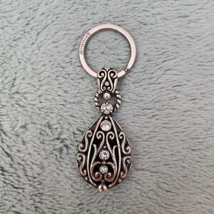 Brighton Bibi Scroll Key Fob Keychain Silver Plated